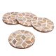 Round Wood And Resin Diamond Pattern Tea Coaster Set of 4